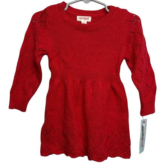 Cat & Jack 12 Month Red Sweater Dress - Picture 1 of 2